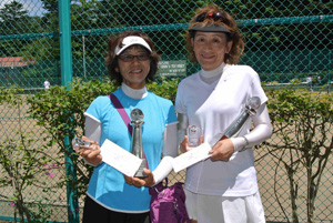 65才以下女子ダブルス優勝　中岡幸子（アプリコットＴＣ）・韮沢寿美子（アクティブテニス幸手）組