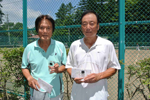 70才以下男子ダブルス優勝　石黒　修（田園テニス倶楽部）・中島邦男（田園テニス倶楽部）組