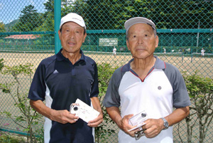 グランドベテランダブルス優勝　太田　衛（西和田ＴＣ）・田中　仁（寿台ＴＣ）組