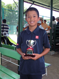 14才以下男子シングルス優勝　有本選手