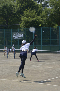 女子ダブルス優勝　渡邉/清水組のプレー